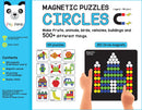 Magnetic Puzzles : Circles with 250 Colorful Magnets, 100 Puzzle Book, Magnetic Board and Display Stand