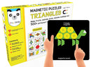 New Magnetic Puzzles : Triangles with 200 Colorful Magnets, 100 puzzle Book, Magnetic Board and Display Stand