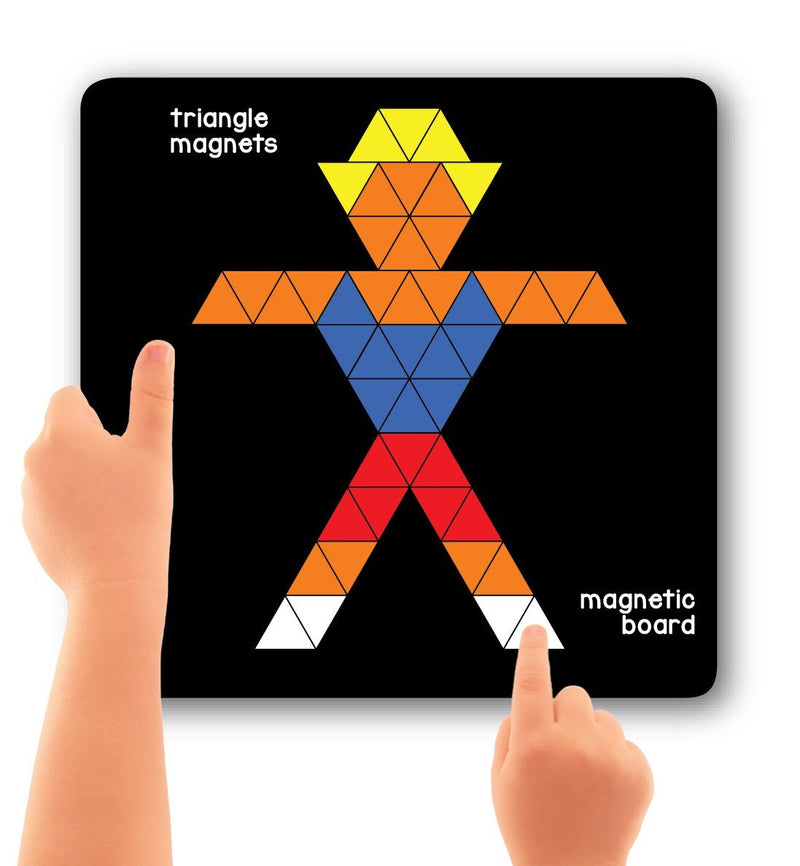 Magnetic Puzzles : Triangles with 400 Magnets, 200 puzzles, Magnetic Board and Display Stand