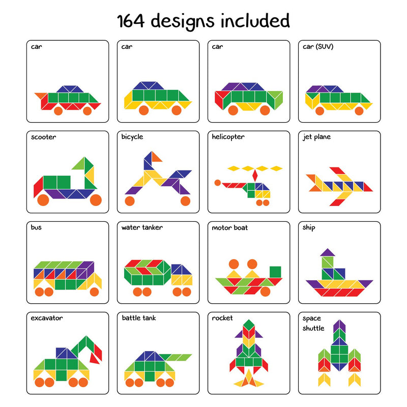 Fun Magnetic Shapes (junior) : Type 1 with 44 Magnetic Shapes, 200 Pattern Book, Magnetic Board and Display Stand