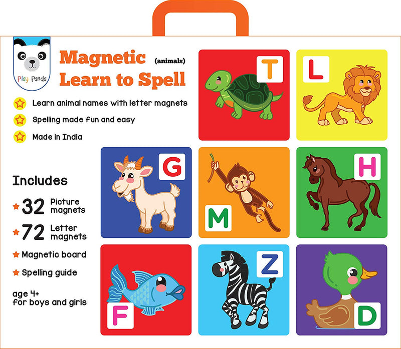 Magnetic Learn to Spell : Animals with 32 Picture Magnets, 72 Letter Magnets, Magnetic Board and Spelling Guide