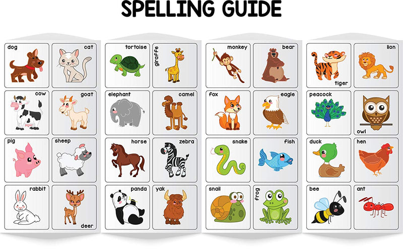 Magnetic Learn to Spell : Animals with 32 Picture Magnets, 72 Letter Magnets, Magnetic Board and Spelling Guide