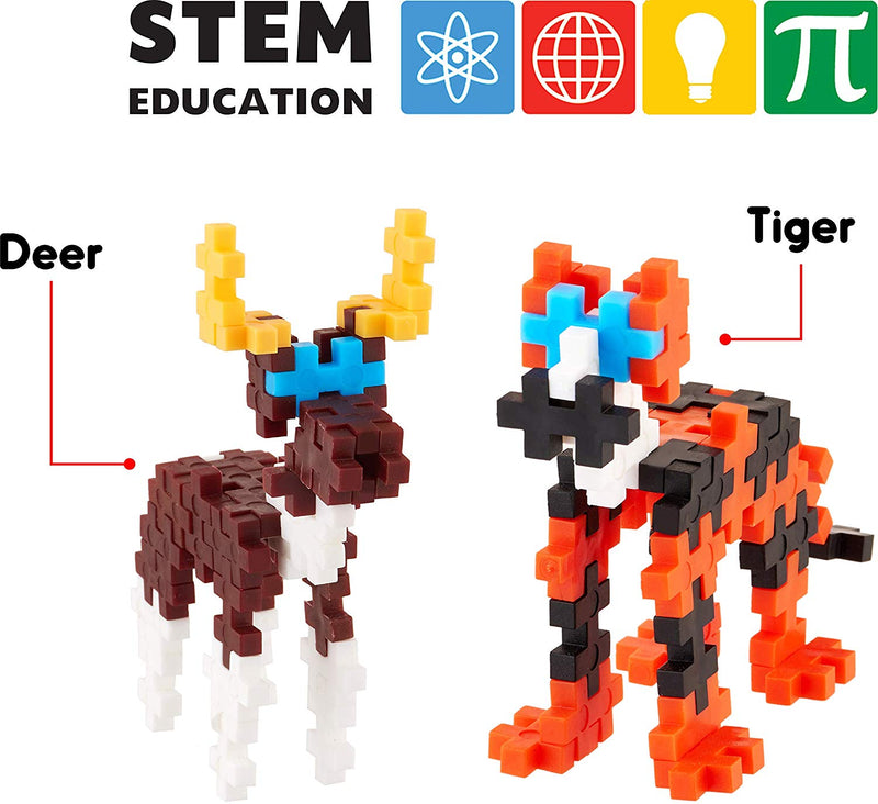 Fixi Bricks Jungle Tube 3 - Tiger and Deer - With 110 pcs, Detailed Assembly Instructions and Storage Tube - Small Parts (Age 6-99 years)