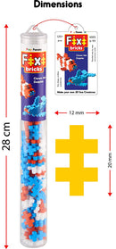 Fixi Bricks Aqua Tube 1 - Dolphin and Clown fish - With 120 pcs, Detailed Assembly Instructions and Storage Tube - Small Parts (Age 6-99 yrs)