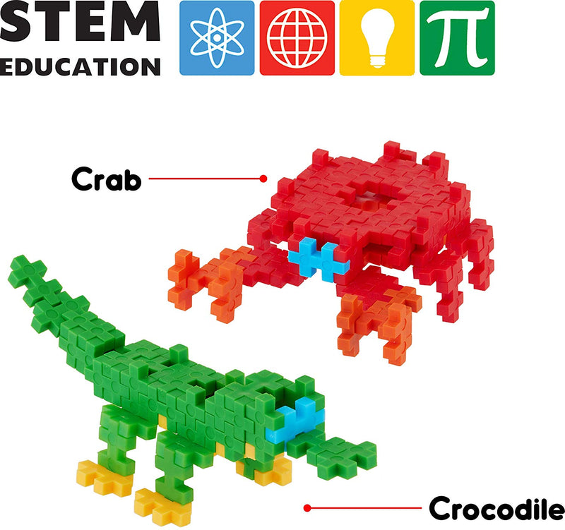 Fixi Bricks Aqua Tube 3 - Crocodile and Crab - With 120 pcs, Detailed Assembly Instructions and Storage Tube - Small Parts (Age 6-99 yrs)