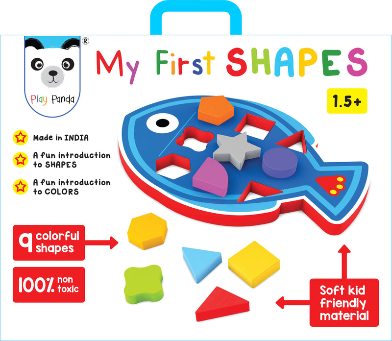 My First Shapes : Fish. A fun introduction to SHAPES and COLORS. Early skill development like Motor skills, Hand-eye coordination, Color and Shape recognition. (Age 2+)