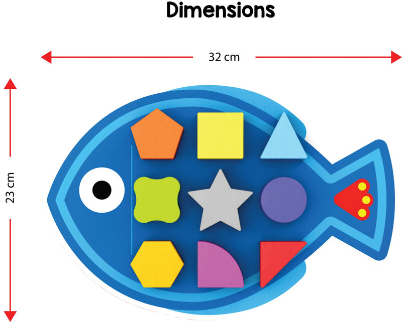 My First Shapes : Fish. A fun introduction to SHAPES and COLORS. Early skill development like Motor skills, Hand-eye coordination, Color and Shape recognition. (Age 2+)