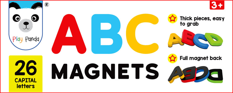 ABC Magnets Capital Letters - 26 Magnetic Letters that work on any Fridge and Dry Erase Magnetic Board - Ideal for Alphabet Learning & Spelling Games