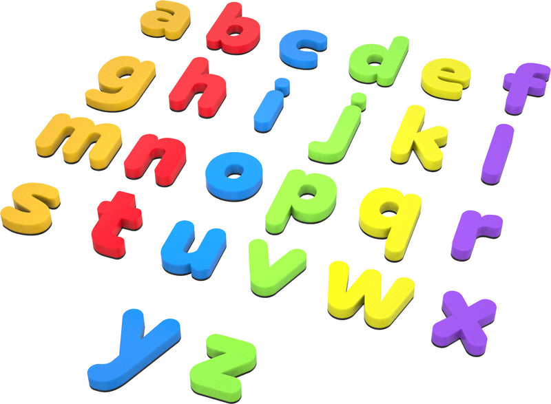 ABC Magnets Small Letters - 26 Magnetic Letters that work on any Fridge and Dry Erase Magnetic Board - Ideal for Alphabet Learning & Spelling Games - Made from Non-Toxic material with full Magnet Back