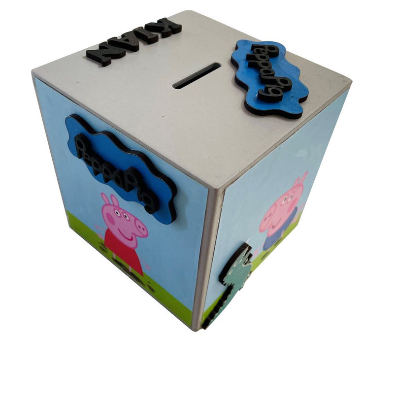 Doxbox Peppa Pig Theme Piggy Bank  ( Personalization Available )