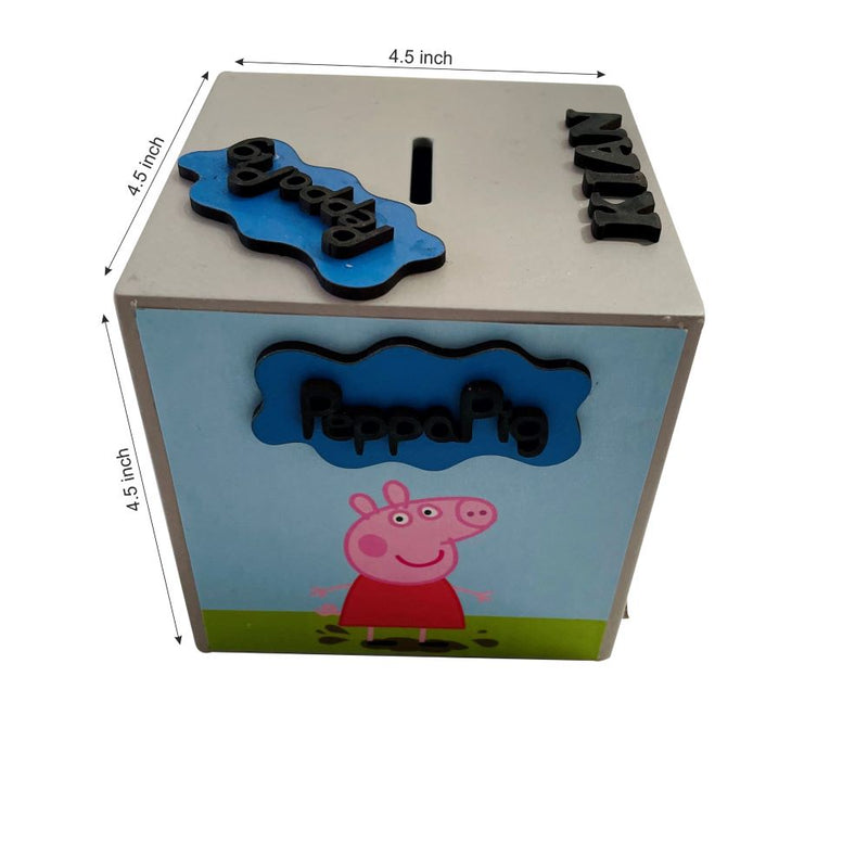 Doxbox Peppa Pig Theme Piggy Bank  ( Personalization Available )