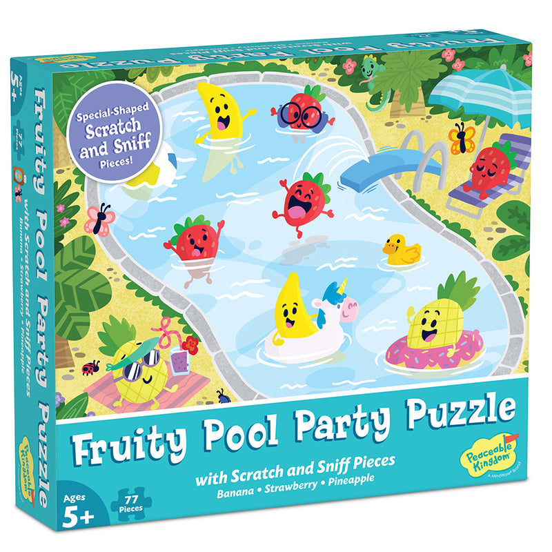 Peaceable Kingdom - Scratch and Sniff Puzzle: Fruity Pool Party