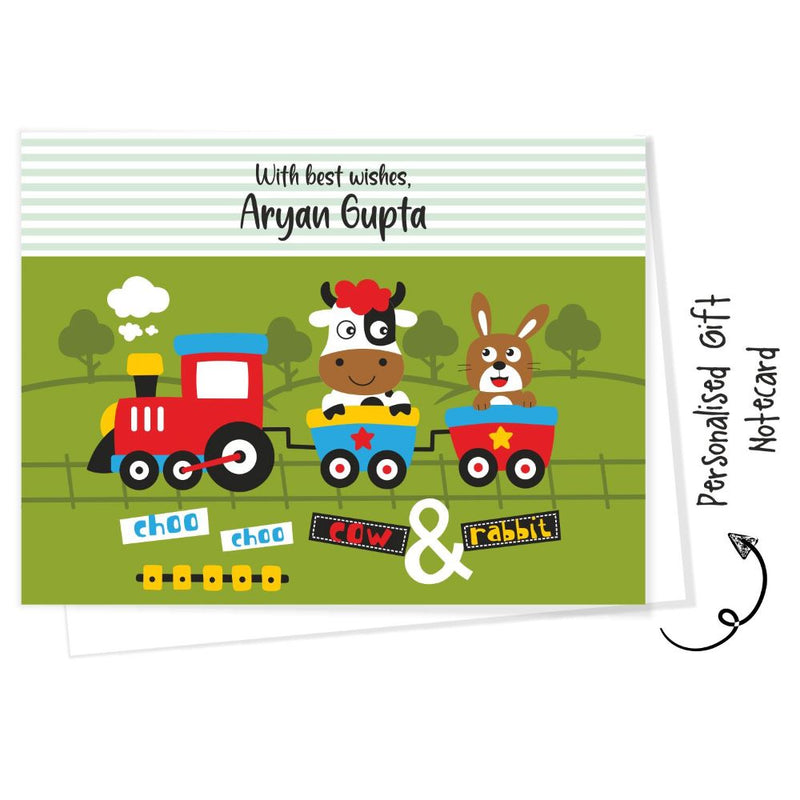Personalised Gift notecard - Cow & Rabbits
