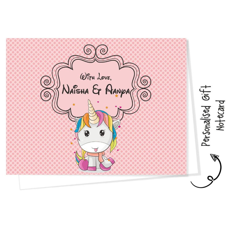 Personalised Gift notecard - Pink unicorn