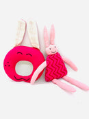 Pink Bunny Rattle and Doll set