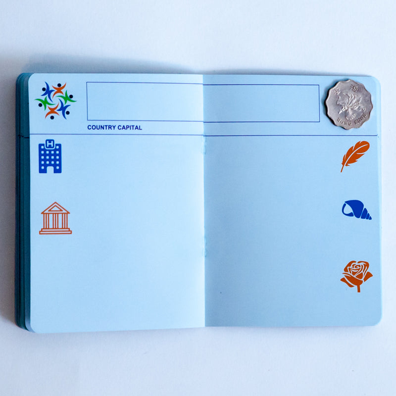 Little Collector’s Passport - Travel Scrapbook with Sticker Stamps and Flags of 48 Countries