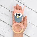 Owl Crochet Rattle - Pink