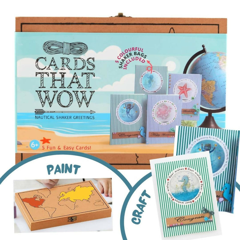 Craftopedia That Wow Nautical Shaker Handmade Greeting Card Activity / Gifting Kit For Kids - Set Of 5 Cards (Age 6+)