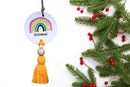 RAINBOW BAUBLE WITH TASSEL ORNAMENT - RECYCLED PAPER CLAY