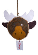 REINDEER WOOD  SLICE ORNAMENT (Personalization Available )