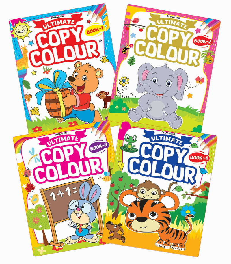 Ultimate Copy Colour Books - (4 Titles) : Drawing, Painting & Colouring Children Book By Dreamland Publications 9789350898819