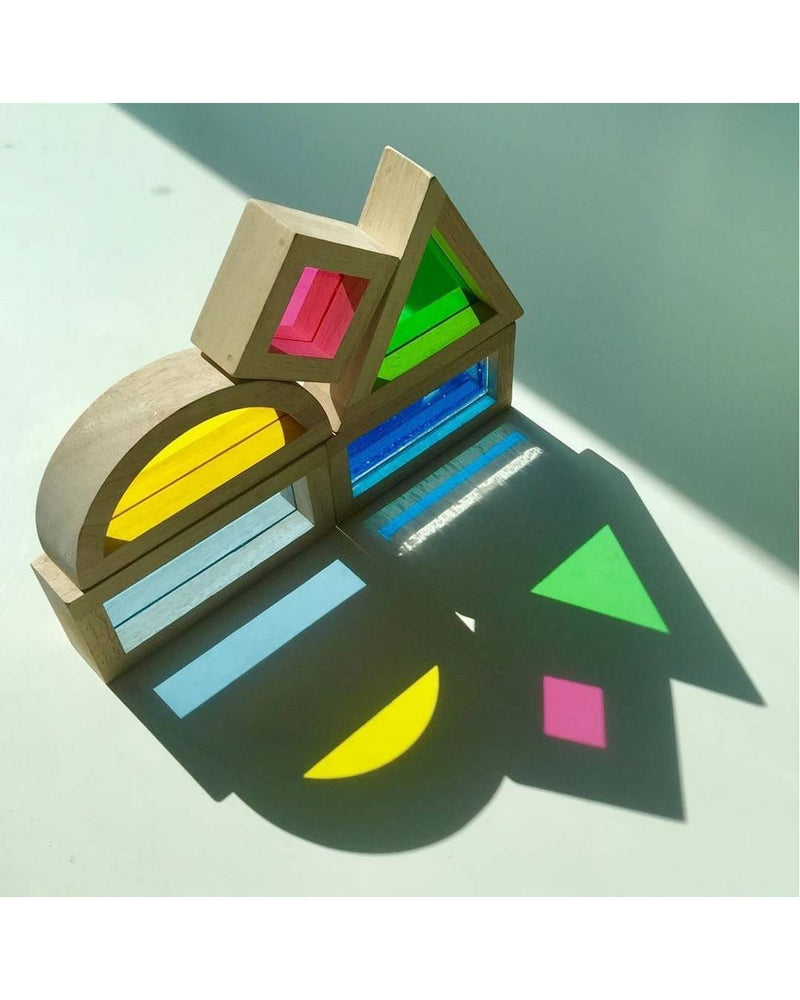 Rainbow Blocks (24 pcs) | Wooden Colorful Acrylic Blocks