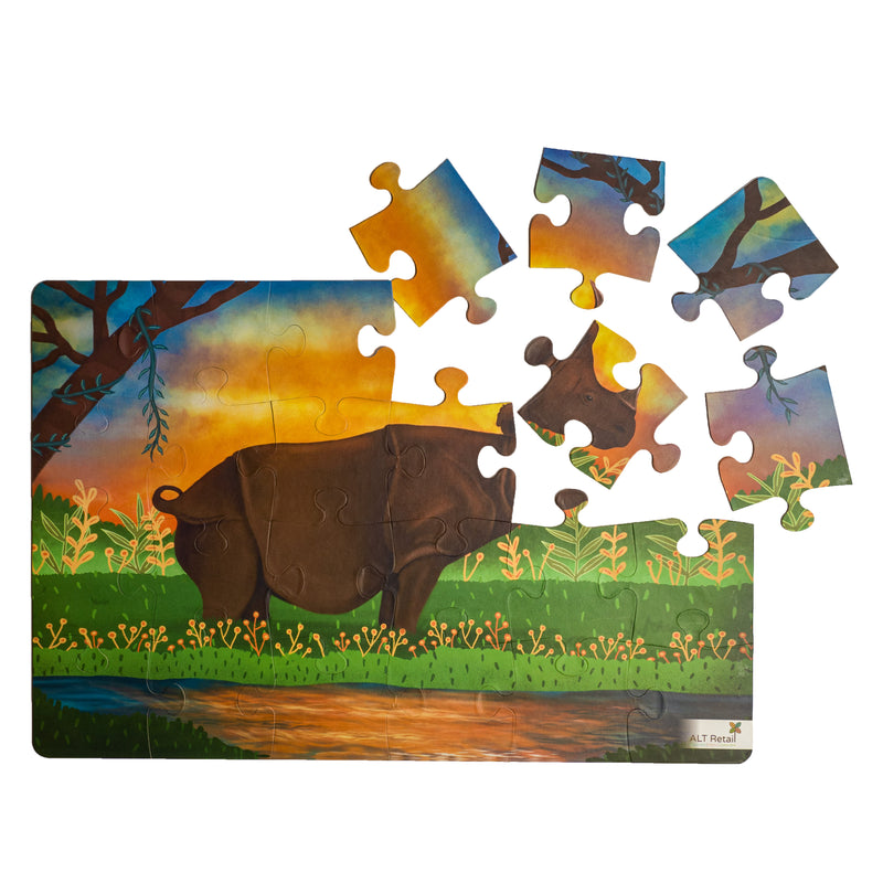 24 Piece Floor Puzzle - Indian Rhinoceros