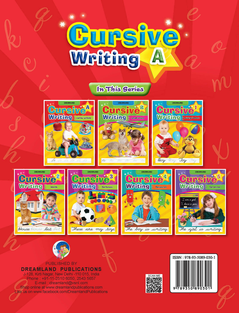 Cursive Writing Book (Capital Letters) Part A : Early Learning Children Book By Dreamland Publications