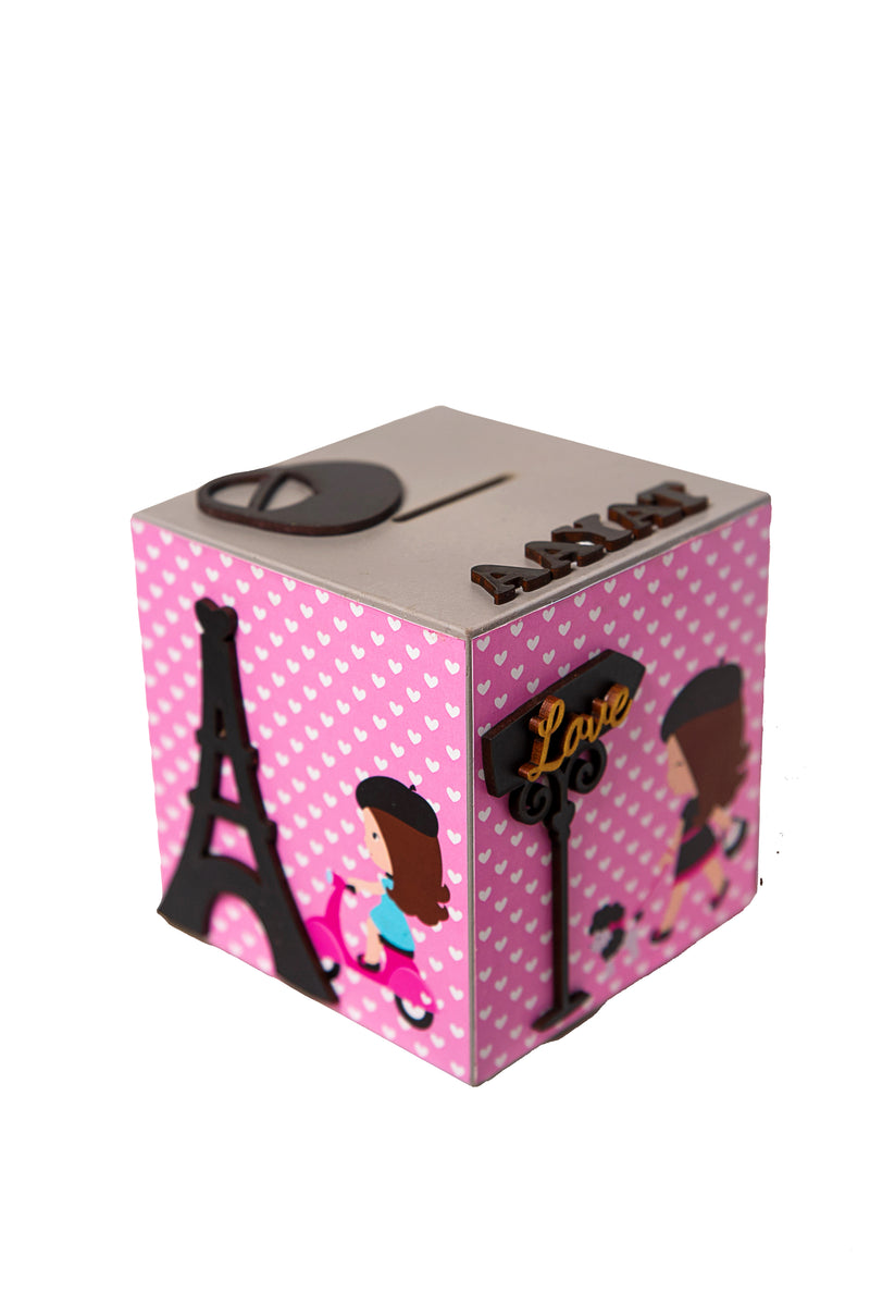 Doxbox Paris Shopping Theme Piggy Bank  ( Personalization Available)