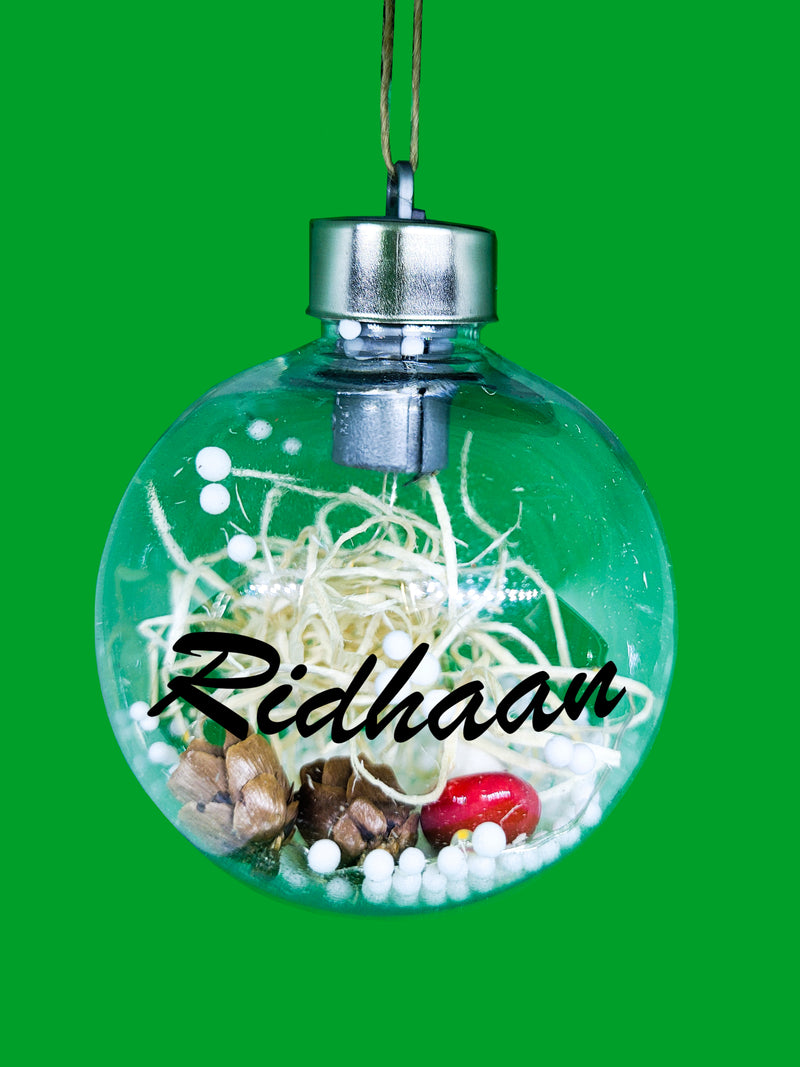 SNOW BAUBLE WITH LIGHT ORNAMENT