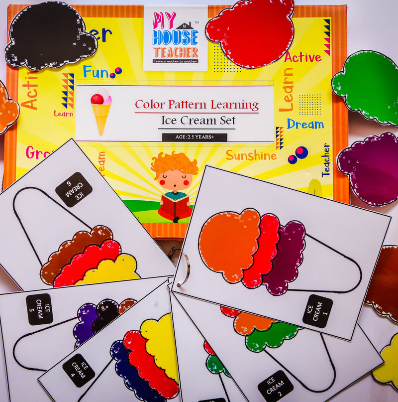 COLOR PATTERN LEARNING ICE CREAM SUNDAE ACTIVITY SET