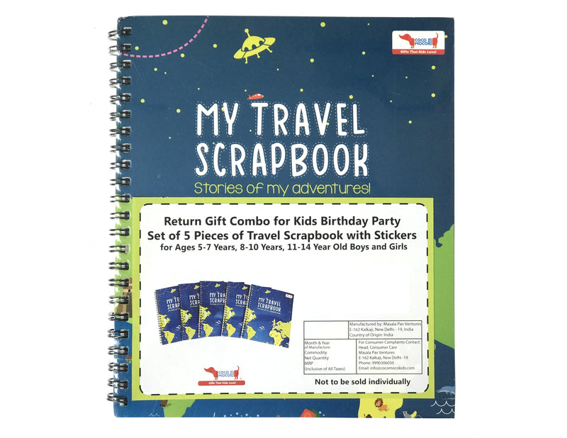 Set of 5 Pieces of Travel Scrapbook with Stickers - Return Gift Combo
