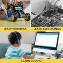 ThinkerPlace STEM DIY Obstacle Avoiding Programmable Bluetooth Robot for kids to Learn Coding, Robotics and Electronics | Age: 8+ years | STEM learning Toys | Learning & Education Toys | 3D Printed Case