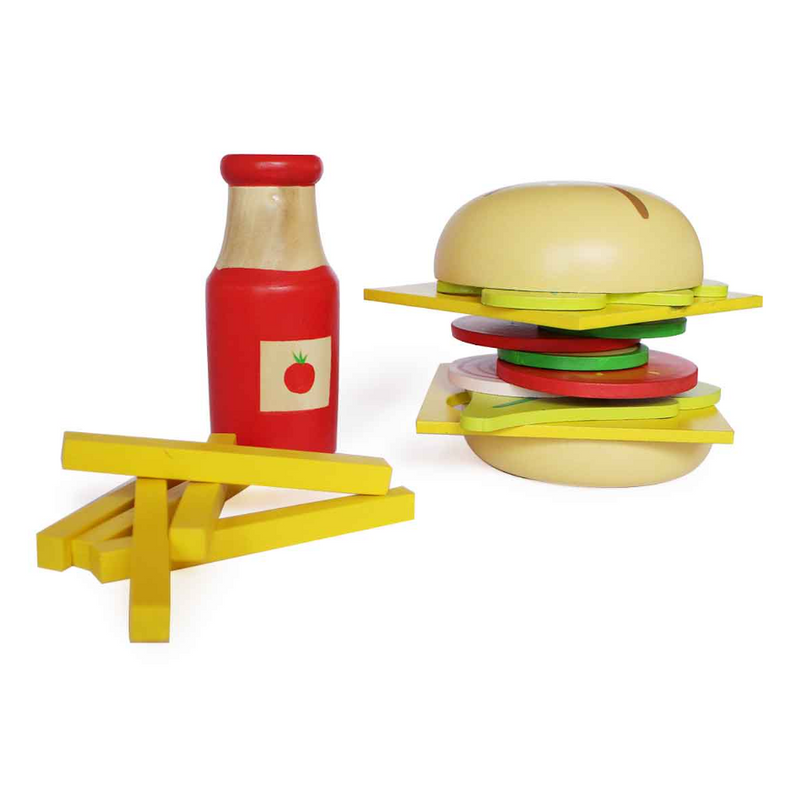 Sandwich and Burger Wooden Set