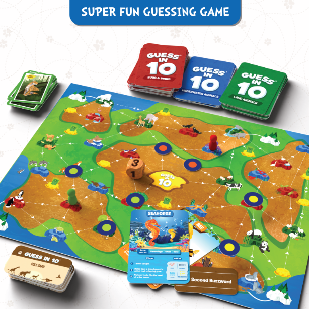 Skillmatics Card & Board Game : Guess in 10 World of Animals | Gifts, Super Fun Family Game for 6 Year Olds and Up | Average Playtime 30 Minutes | 2 to 6 Players
