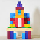 Large Stepped Pyramid of Wooden Building Blocks, 64 Piece Learning Set