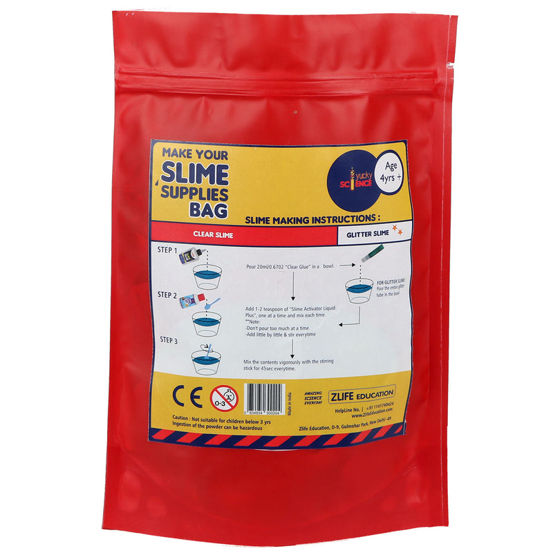 Slime Making Supplies Bag- Glitter and Clear. 1 Bag