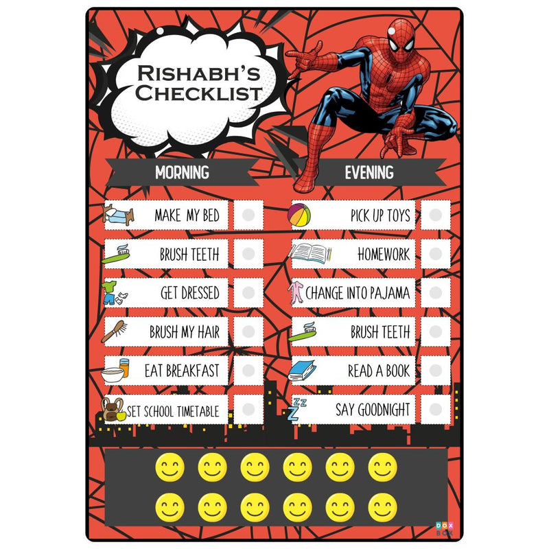 Daily Responsibility Chart - Spiderman