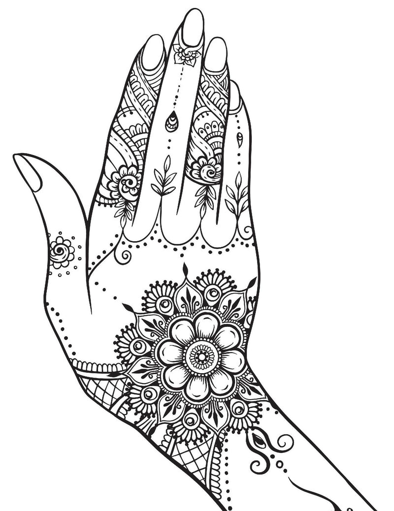 Mehandi- Colouring Book for Adults : Colouring Books for Peace and Relaxation Children Book By Dreamland Publications 9789387177109