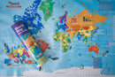 World Map with Reusable Stickers Activity Kit