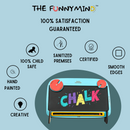The Funny Mind Wooden Multipurpose Radio Black and Blue Chalk Board With Chalk, Duster and Stand For Kids and Adults | Doodle Board For Kids and Adults | Wooden Writing Board For Kids