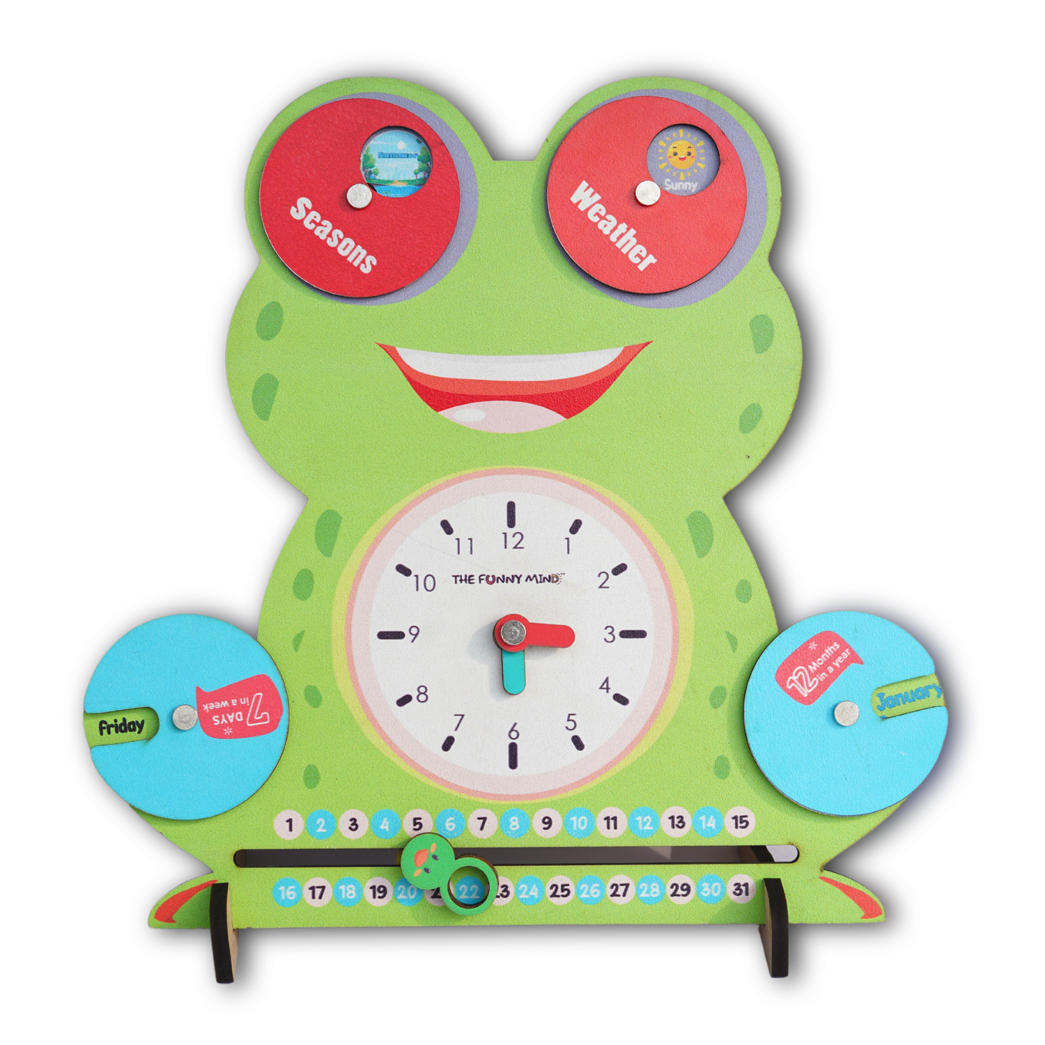 JoGenii |The Funny Mind 6 Activities Smiley Calendar Board Wooden Toy ...