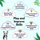 The Funny Mind 22 Pieces 3D Jungle Theme Wooden Board Game, Puzzles and Story Making Creative Educational Toy Learning Kit for Toddlers and Kids