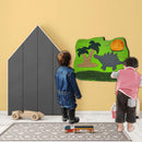 The Funny Mind Dino Sensory Wall Painting with 5 Different Sensory Touches | Pre Learning Activity Wall for Kids and Toddlers | Educational Wooden Toy for Kids-55 X 44 cm