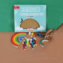 CocoMoco Rainbow Stacker Wooden Toys - Educational Rainbow Toys for Kids, Babies and Toddlers Includes Wooden Blocks, Paint and Brush