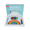 CocoMoco Rainbow Stacker Wooden Toys - Educational Rainbow Toys for Kids, Babies and Toddlers Includes Wooden Blocks, Paint and Brush