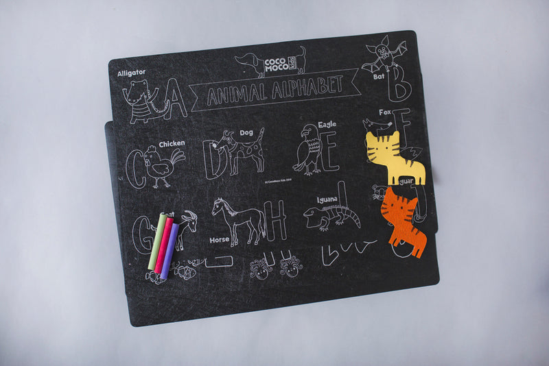 Unicorn Chalkboard Wipe and Clean Activity Mats Set of 3