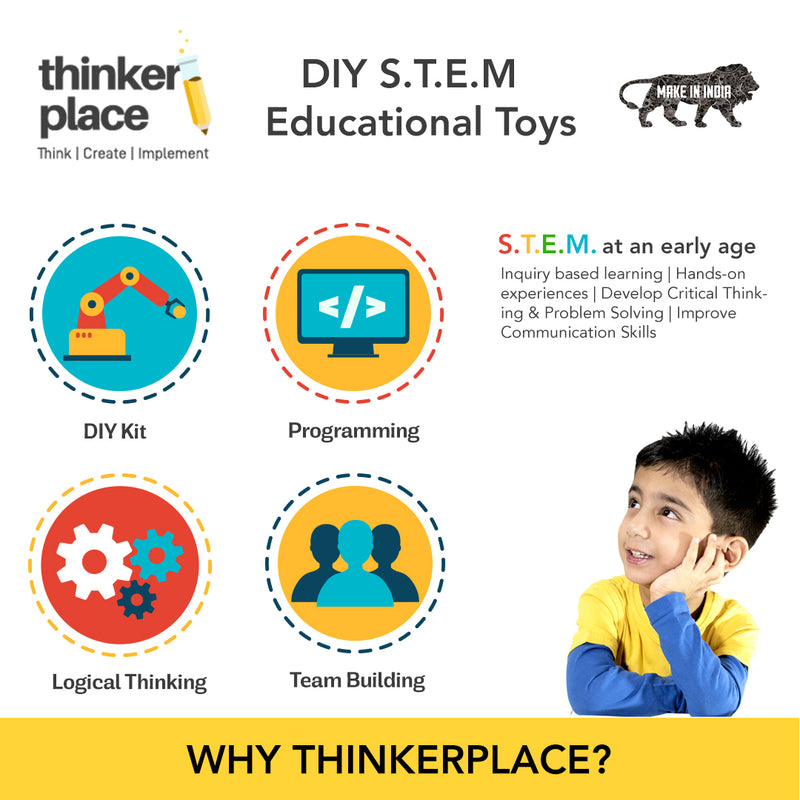 ThinkerPlace STEM Educational DIY Visitor Counter Alert kit for kids to Learn Coding, Maths and Electronics | Age: 8+ years| Bidirectional Electronics fun DIY kit| STEM learning Toys| Learning & Education Toys | 3D Printed Casing