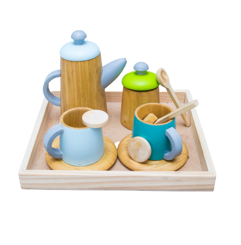 Toyroom Wooden Pretend Play Tea set - 15 pieces