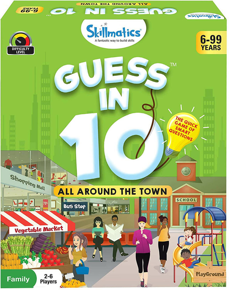 Skillmatics Card Game : Guess in 10 All Around The Town | Gifts for Ages 6 and Up | Super Fun for Travel & Family Game Time